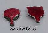NGC1703 40*55mm - 45*60mm Fox-head agate gemstone connectors