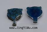 NGC1704 40*55mm - 45*60mm Fox-head agate gemstone connectors