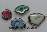NGC1729 20*30mm - 30*40mm freeform druzy agate connectors
