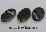 NGC1783 35*55mm oval agate gemstone connectors wholesale