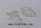 NGC1800 18*25mm - 22*30mm nuggets white crystal connectors