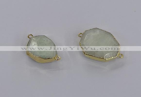 NGC1814 18*25mm - 25*30mm faceted freeform blue sponge quartz connectors