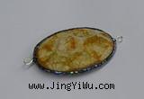 NGC1822 35*50mm oval agate gemstone connectors wholesale