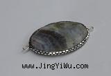 NGC1825 35*50mm oval agate gemstone connectors wholesale