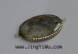 NGC1826 35*50mm oval agate gemstone connectors wholesale