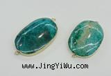 NGC1910 25*35mm - 30*45mm oval fossil coral connectors wholesale
