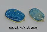 NGC1915 25*35mm - 30*45mm oval fossil coral connectors wholesale