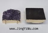 NGC195 35*45mm - 40*45mm freeform druzy amethyst connectors