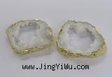 NGC200 50*60mm - 55*75mm freeform druzy agate connectors