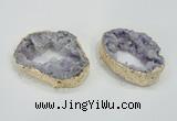 NGC201 50*60mm - 55*75mm freeform druzy agate connectors