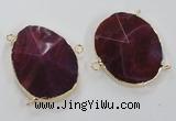 NGC213 30*40mm - 35*45mm freeform agate gemstone connectors