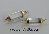 NGC227 10*35mm - 8*40mm faceted nuggets white crystal connectors