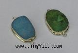 NGC233 20*30mm - 25*35mm freeform plated druzy agate connectors