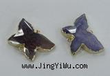 NGC254 22*30mm carved butterfly agate connectors wholesale
