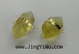 NGC261 18*30mm - 20*35mm faceted nuggets lemon quartz connectors