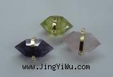 NGC263 18*30mm - 20*35mm faceted nuggets mixed quartz connectors
