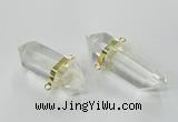 NGC266 15*45mm - 18*50mm faceted nuggets white crystal connectors
