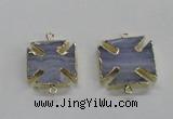 NGC274 22*22mm - 24*24mm blue lace agate gemstone connectors