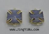 NGC275 26*26mm - 28*28mm blue lace agate gemstone connectors