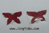 NGC309 22*30mm carved butterfly agate gemstone connectors