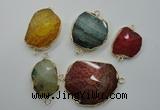 NGC31 20*30mm - 30*40mm freeform druzy agate connectors