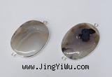 NGC355 30*35mm - 35*40mm freeform montana agate connectors