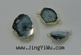 NGC362 15*25mm - 25*30mm freeform druzy agate connectors
