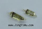 NGC373 10*25mm - 12*30mm faceted nuggets lemon quartz connectors