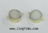 NGC377 20mm coin druzy agate gemstone connectors wholesale