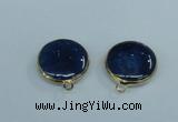 NGC393 18mm flat round agate gemstone connectors wholesale