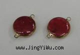 NGC397 18mm flat round agate gemstone connectors wholesale