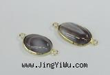 NGC459 13*18mm oval Botswana agate gemstone connectors wholesale