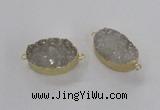 NGC470 20*30mm oval druzy agate gemstone connectors wholesale