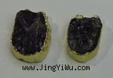 NGC5027 20*35mm - 25*40mm freeform amethyst connectors