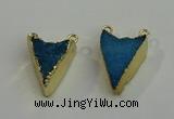 NGC5038 25*35mm - 30*35mm triangle druzy quartz connectors