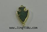 NGC5052 20*35mm – 25*40mm arrowhead green aventurine connectors