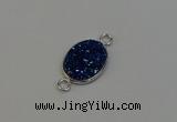 NGC5061 15*20mm oval plated druzy agate connectors wholesale