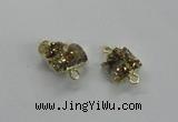 NGC507 8*10mm - 12*14mm freeform plated druzy agate connectors