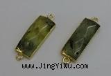 NGC5080 12*30mm - 15*35mm rectangle green rutilated quartz connectors