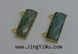 NGC5102 12*30mm - 15*35mm faceted rectangle amazonite connectors