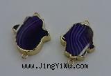 NGC5119 22*30mm - 25*35mm hamsahand agate gemstone connectors
