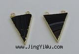 NGC5164 25*35mm - 30*40mm triangle agate gemstone connectors