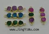 NGC5217 10*30mm druzy agate gemstone connectors wholesale