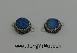NGC5227 12mm - 14mm freeform druzy agate connectors wholesale