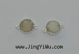 NGC5238 15mm - 16mm coin druzy agate connectors wholesale
