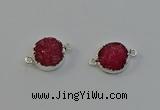 NGC5242 15mm - 16mm coin druzy agate connectors wholesale