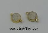 NGC5248 15mm - 16mm coin druzy agate connectors wholesale