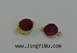 NGC5252 15mm - 16mm coin druzy agate connectors wholesale