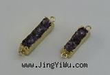 NGC5265 8*25mm - 10*32mm rectangle druzy amethyst connectors