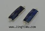 NGC5305 12*30mm - 15*35mm faceted rectangle lapis lazuli connectors
